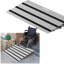 3" Rise Door Threshold Ramp with Updated Fixable Screws, Stable Portable Wheelchair Ramp for Home Steps, Aluminum Door Entry Ramps for Scooters, Power Chairs, Walkers, 800LBS Load Capacity