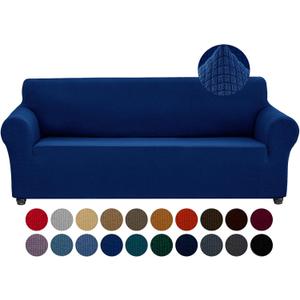 Joccun Stretch Couch Cover Slipcovers, 1-Piece Sofa Covers for 3 Cushion Couch Spandex Jacquard Washable Furniture Protector Cover for Living Room,Kids,Pets(Sofa,Classic Blue) (Large78"-94")