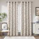 jinchan Floral Linen Curtains for Living Room 84 Inch Length Butterfly Curtain Blue Floral Curtains French Country Farmhouse Curtain Flower Patterned Drapes Window Treatment Set 2 Panels