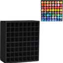 Krafetto 64 Grids Craft Paint Storage Organizer, Wall-mountable Paints Holder, Stackable Paint Bottle Rack Stand for 2oz Acrylic Craft Paints, Black