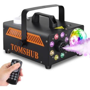 600W Fog Machine with Disco Ball & 13-Color LED Lights, 2000CFM High-Output Smoke Machine, Wireless Remote, Auto Spray, for Halloween, DJ, Weddings, Parties (Fog Juice not Included)