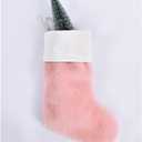 Lovely Pink Christmas Stockings 20" Large Cozy Faux Fur Christmas Stocking Decor Hanging Ornament Fireplace Xmas Tree Holiday Party Decoration Gifts 1 PC (1 PC, Pink 20")