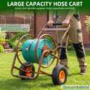 WERMAH Garden Hose Reel Cart, Heavy Duty Metal w/2 Wheels, Holds 230ft 5/8"