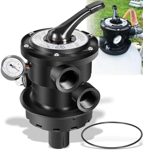 sixcow Replacement for Hayward SP0714T VariFlo XL Top Mount Multiport Valve Part for Above-Ground Pro- or VL Series Sand Filter, 1.5 Inch Plumbing, 7-Position Control Valve