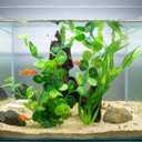 Aquarium Artificial Plants 2 Pack Tall Realistic Fish Tank Plants Decor with Stable Base, Safe Soft Leaves for Betta, Guppy, Shrimp & Tropical Fish, Natural Aquascape Decoration for Aquarium