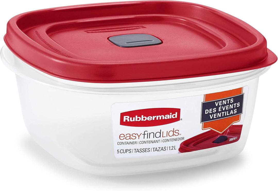 Rubbermaid Easy Find Lids 5-Cup Food Storage and Organization Container (1 Piece, Red)