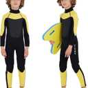 XUKER Kids Wetsuit for Boys Girls Toddlers, 3mm Wetsuit Back Zip Neoprene Thermal Full Body Wetsuits for Youth Teens Scuba Dive Swimming Boating Snorkeling