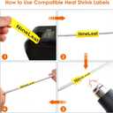 NineLeaf 2 Roll Black on Yellow Heat Shrink Tubes Label Tape Compatible for Brother HSe-621 HSe621 HS621 HS-621 for P-Touch PT1180 PTD200 PT1090 Label Maker - 8.8mm (0.34inch) x 1.5m (4.92ft)