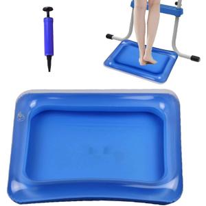 Inflatable Pool Foot Bath Basin, Portable Foot Bath Basin, Foot Soaking Bath Basin for Pool Entry Ladder, Swimming Pool Clean Feet Pedicure Supplies (Square, Blue)
