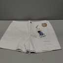 Royalty For Me Women's Women's Curvy High Rise Cuffwomen's Curvy High Rise Cuffed Shorted Short (Size 10, White)