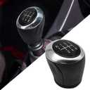 QianBao 6-Speed Shift Knob Compatible with Chevrolet Aveo Sonic T300 2012-2017 ABS Manual Gear Shift Lever Knob Head Car Interior Accessories Black Silver