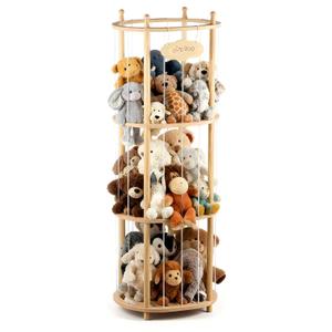 Stuffed Animal Zoo Storage Extra Large Wooden Stuffed Animal Holder Soft Toy Organizer Nursery Zoo Cage Plush Stuffed Toy Cage Kids Playroom Bedroom Decor Display Corner Oval Shaped (Large-Sized Regular)