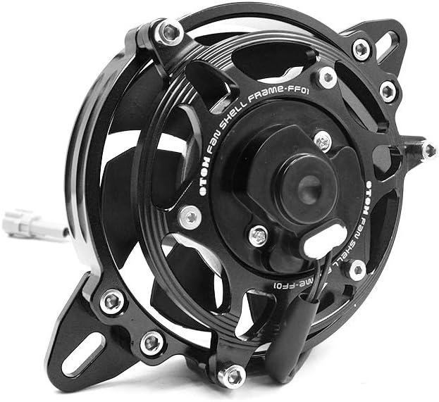 OTOM 4" Paddle Blade Puller Fan with Bracket Cover Shell Frame for Dirt Pit Bike Motorcycle ATV Quad Motocross (Black Set)