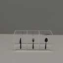 Suzile Acrylic Cutlery Storage Organizer Bin Silverware Caddy Countertop Knife Spoon and Fork Holder Kitchen 3 Section Tableware Storage Box for Cabinet Indoor Home Flatware Dining Room (Clear,M)