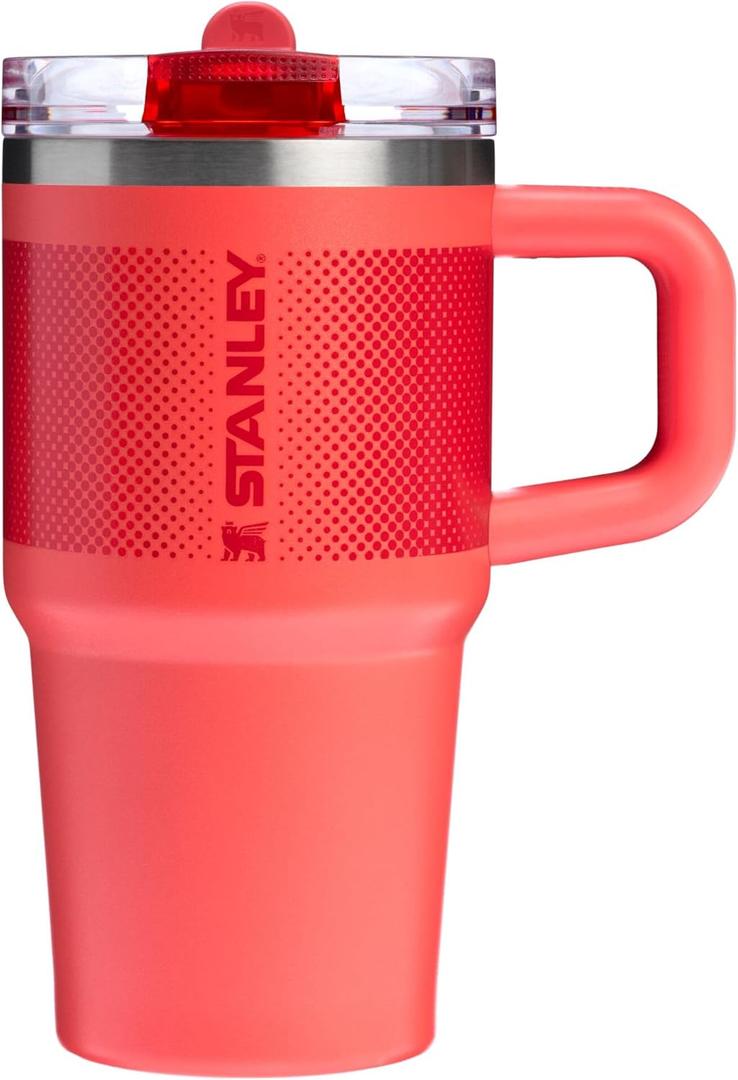 STANLEY Quencher ProTour Flip Straw Tumbler with Leakproof Lid | Built-In Straw & Handle | Cupholder Compatible for Travel | Insulated Stainless Steel Cup | BPA-Free (20 Ounces, Hot Coral Fade)