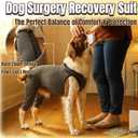 T'CHAQUE Dog Surgery Suit for Dogs After Surgery, Dog Onesie for Spay Surgery Female, Anti Licking Rear Leg Sleeve, Bodysuit for Abdominal Wounds Skin Disease,Substitute E-Collar & Cone, Gray, XL