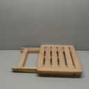 URFORESTIC Shower Bench-Bamboo Folding Shower Stool Seat Chair Fully Assembled-Hold Up to 500 LBS
