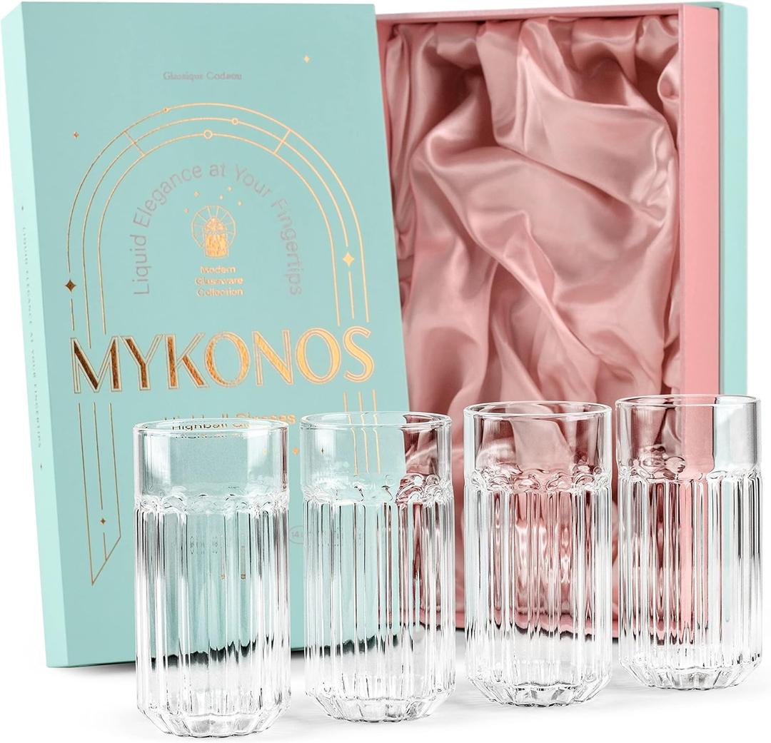 Glassique Cadeau Mykonos Glasses Set of 4 14 Oz