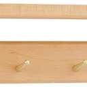Beech Wood Coat Rack with Shelf, Wall Mounted Rack with 8 Hooks, Size: 24.41inch/8 Hooks