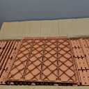 Goovilla Plastic Interlocking Deck Tiles, 36 Pack Balcony Flooring, 12"x12" Waterproof Outdoor Flooring All Weather Use, Patio Floor Decking Tiles for Porch Poolside Backyard Concrete, Dark Khaki