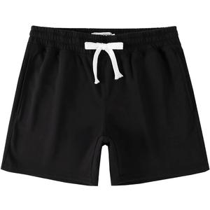 NIMENJOJA Mens 5.5" Athletic Gym Shorts Cotton Jogger Workout Lounge Jersey Zipper Pocket Sweat Shorts (Medium, Black)