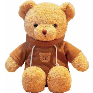 11.8 inches Teddy Bear Stuffed Animals Soft Plush Cute Teddy Bear with Hoodie Doll for Boys Girls (Brown)