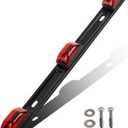 Partsam Red Clearance ID BAR Marker Light 3 Light 9 LED Trailer Sealed Stainless Steel, [DOT Approved] Sealed 3-Light Truck and Trailer Identification LED Light Bar Red Led Strip w/Black Base