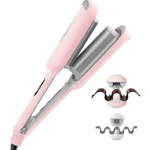 Automatic Hair Curler, Self-Rotating Curling Iron 1.25 inches, 32mm Beach Waves Curling Wand, 8 Temperature Options, Extended Barrel for Long Hair, Purple