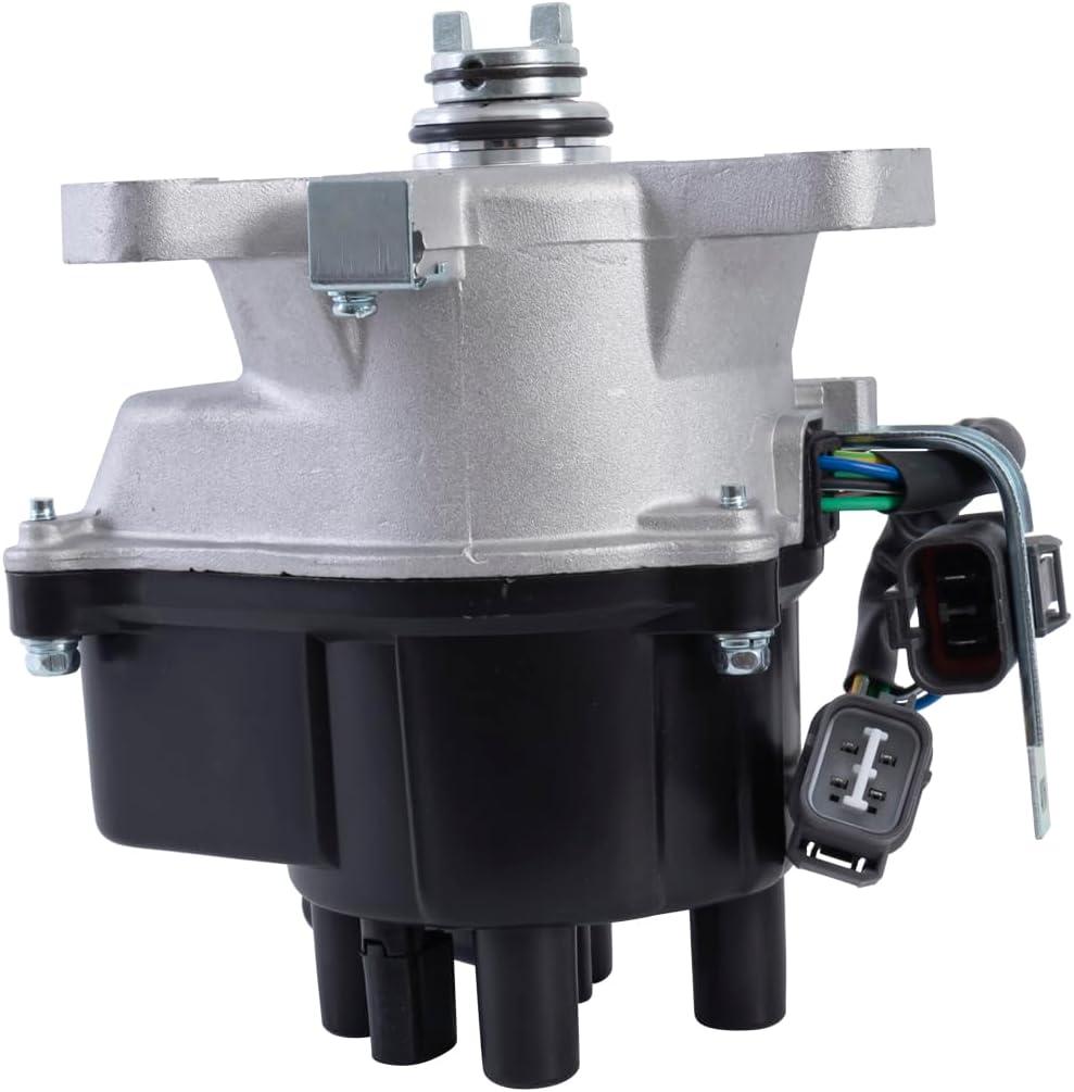 Ignition Distributor 2+4 Pins Compatible for 1996 1997 Honda Accord / 1996 Prelude L4 2.2L Cap and Rotor kit Replacement 30100-P0B-A01 TD-76U