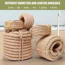 Jute Rope Heavy Duty 2 Inch 25 Feet, Natural Hemp Rope, Twisted Hemp Rope for Crafts, Gardening, Bundling, Climbing, Hammock, Nautical rope, Tug of War rope, Railings, Home Decorating (2 Inch25 Feet)
