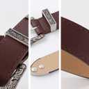 INOGIH Adjustable-Vintage-Western-Cowboy-Belt Women Men - Cowboy-Style Engraved-Buckle Belt for Jeans Pants Dresses (One Size, Black/Coffee)