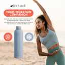 Lindywell 26 oz Double Wall Insulated Water Bottle - Stainless Steel Water Bottles for Office and Travel - Leak Proof Pilates, Yoga, and Gym Bottle, Sky Blue