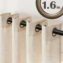 jinchan 108 Inch Curtains for Living Room Bedroom Semi Sheer Linen Curtains Light Glare Filtering Extra Long Beige Drapes for Dining Room Doorway Farmhouse Office, Wide 50" by Long 108", 2 Panels