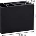 Resin Matte Black Toothbrush Holder - 5 Slots Bathroom Storage Stand Organizer for Toothbrushes, Make-up Brushes & More​