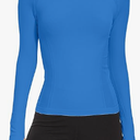 MathCat Workout Shirts for Women Long Sleeve, Workout Tops for Women, Quick Dry Gym Athletic Tops Seamless Yoga Shirts (Medium, Light Blue)