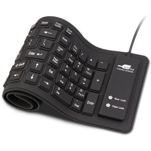 sungwoo Foldable Silicone Keyboard USB Wired Waterproof Rollup Keyboard for PC Notebook Laptop (All Black)