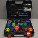 Orion Motor Tech Coolant Pressure Tester Kit, 19pc Radiator Pressure Tester Kit with 15 Radiator Adapters & Wrench, Cooling System Pressure Tester Kit with Vacuum Pump & Probe Thermometer (Black)