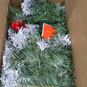 Christmas Garland with Lights - 9FT Pre-Lit Flocked Garland with 30 LED Bulbs, Red Berries, Pine Cones, Artificial Pine Battery Operated Garland for Fireplace, Staircase, Indoor & Outdoor Decoration