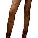 Women's Fishnet Tights with Butterfly Flower Pattern, High Waist Mesh Stockings, Streetwear Leggings (US, Alpha, One Size, Regular, Regular, Black Stars)