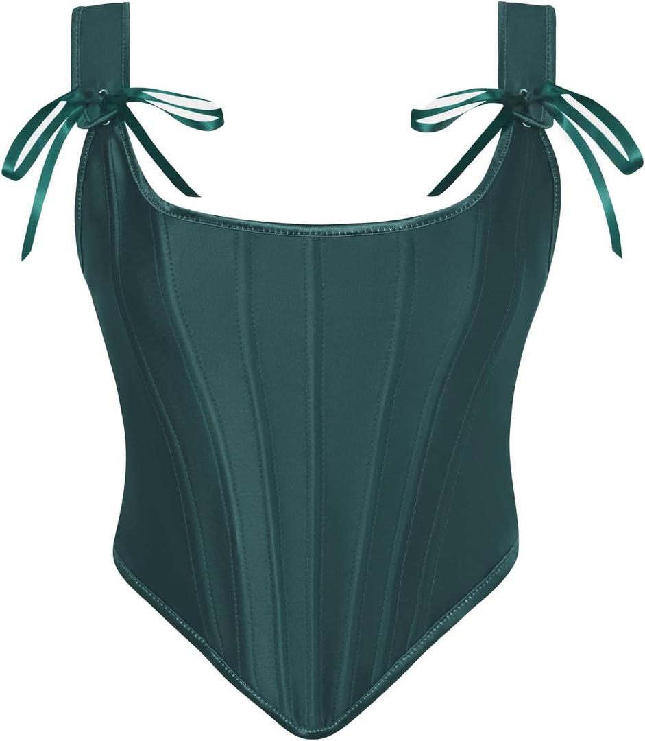 Scarlet Darkness Green Corset Tops for Women Overbust Renaissance Corsets for Party Gray Green Size 6