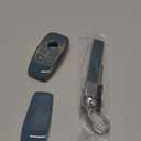 QBUC for Mercedes Benz Key fob Cover, TPU Car Key Case Protector with leather Keychain Compatible with Mercedes-Benz 2017-2021 E-Class S-Class 2019-2023 A-Class C-Class G-Class,Blue