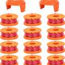 Trimmer Spool Line for Worx 14 Pack WA0010 Edger Spools Replacement for Worx Weed Eater String Suitable for Worx String Trimmers(12 Grass Trimmer Line, 2 Trimmer Cap)