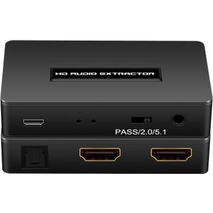 HDMI Audio Extractor Splitter hdmi to hdmi 3.5mm Audio Adapter Converter with Spdif Output Support 1080P 3D Compatable for PS4 Fire Stick Blu-Ray Player etc.