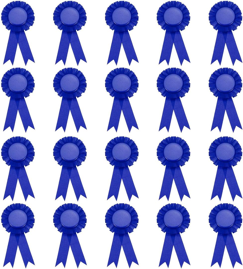 PATIKIL Blank Award Ribbon, 20 Pcs Prize Ribbon Award Medal Winner Ribbon Recognition Participation Ribbon for Competition, Sport Event and Party, Wedding, Blue