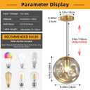 Modern Amber Concave Glass Pendant Light, 3-Pack Kitchen Island Lighting Single Globe Pendant Light Fixtures Century Kitchen Island Pendant Light for Bedroom Dining Room Light (Without Bulbs)