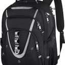 Mogplof 18.4 Laptop Backpack for Men, 55L-60L Extra Large Gaming Laptops Backpack, TSA Friendly Flight Approved RFID Anti-theft Pocket, Water Resistant Suiltable for Travel Business Work (18inch(21.5*16.3*9.9"), A-black-silver)