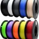 PETG 3D Printer Filament 1.75mm, 10-Color 10-Pack, Strong & Durable PETG Material, Heat-Resistant & Low-Warp, Smooth Finish, Ideal for Functional Parts, Prototyping & Creative Printing