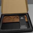 54mm Tamping Mat For Breville Espresso Machine Accessories Walnut & Leather Tamp Station Organizer with Multi-Slot Design for Espresso Tools Tamper, Distributor, Funnel & Puck Screens