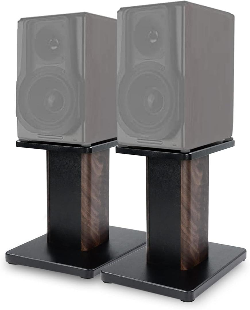 12 Inch (30CM)- Pair- Wood Speaker Stands for Home-Cinema HiFi Desktop and Satellite Speakers Monitor Stands