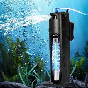 Dozont Aquarium Filter U-V for 40-150 Gallon, 400GPH Fish Filter with 9W U-V Double Light Green Water and Algae Submersible Powerful Clean Pump for Turtle Tank Freshwater Crystal Green Killing